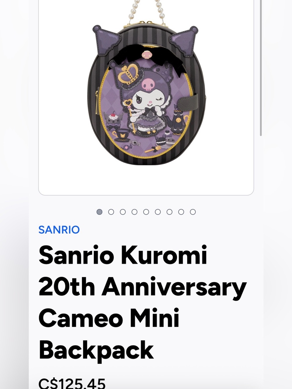 Sanrio Kuromi Black & Gold 20th Anniversary Mini Crossbody